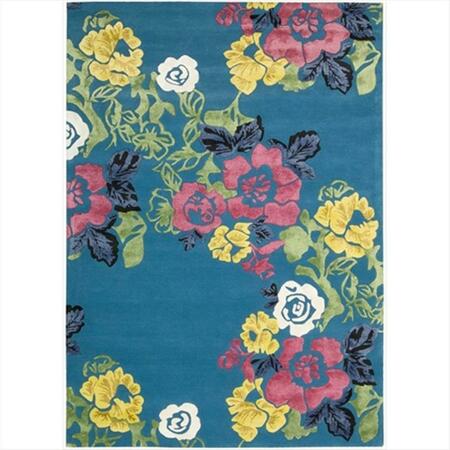 NOURISON Wildflowers Area Rug Collection Turquoise 7 Ft 6 In. X 9 Ft 6 In. Rectangle 99446117502